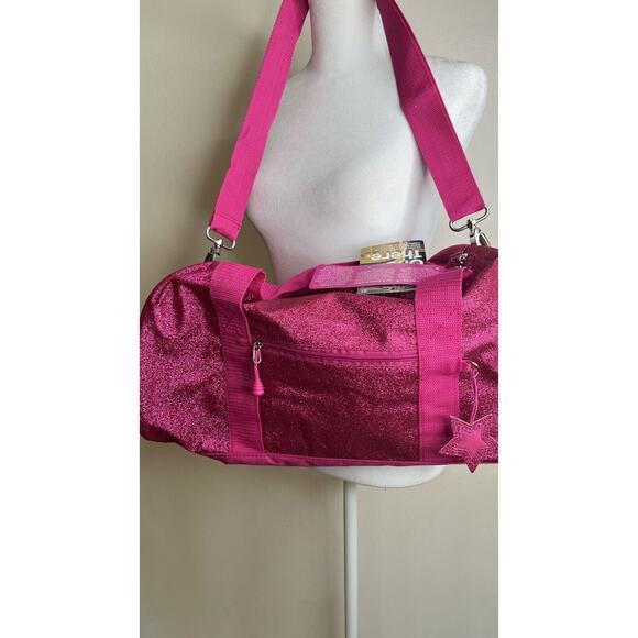 Bixbee Kids' Sparkalicious Bling Dance/Sports/Gymnastic Raspberry Lrg Duffle Bag - Picture 9 of 16